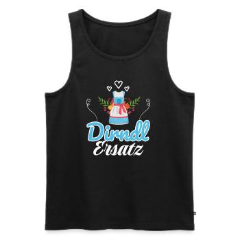 Dirndl Ersatz - Männer Premium Bio Tank Top - Schwarz - Vorne - AI Model Male 178 light (178cm)