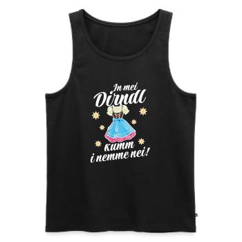 In Mei Dirndl Kumm I Nimma Nei | - Männer Premium Bio Tank Top - Schwarz - Vorne - Michal (187cm)
