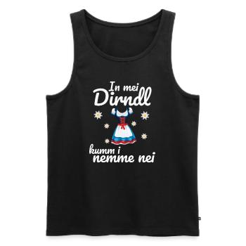 In Mei Dirndl Kumm I Nimma Nei | - Männer Premium Bio Tank Top - Schwarz - Vorne - Michal (187cm)