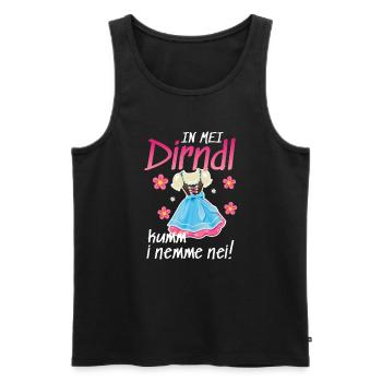 In Mei Dirndl Kumm I Nimma Nei | - Männer Premium Bio Tank Top - Schwarz - Vorne - Michal (187cm)