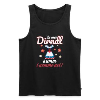 In Mei Dirndl Kumm I Nimma Nei | - Männer Premium Bio Tank Top - Schwarz - Vorne - Michal (187cm)