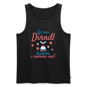 In Mei Dirndl Kumm I Nimma Nei | - Männer Premium Bio Tank Top - Schwarz - Vorne - Michal (187cm)