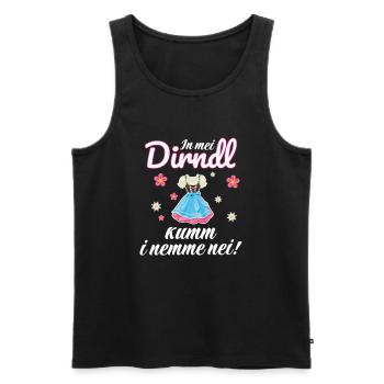In Mei Dirndl Kumm I Nimma Nei | - Männer Premium Bio Tank Top - Schwarz - Vorne - Michal (187cm)