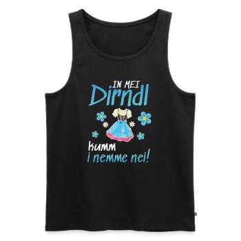 In Mei Dirndl Kumm I Nimma Nei | - Männer Premium Bio Tank Top - Schwarz - Vorne - Michal (187cm)