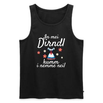 In Mei Dirndl Kumm I Nimma Nei | - Männer Premium Bio Tank Top - Schwarz - Vorne - Michal (187cm)