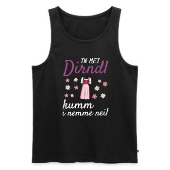 In Mei Dirndl Kumm I Nimma Nei | - Männer Premium Bio Tank Top - Schwarz - Vorne - Michal (187cm)