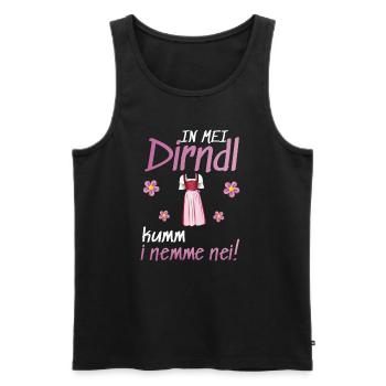 In Mei Dirndl Kumm I Nimma Nei | - Männer Premium Bio Tank Top - Schwarz - Vorne - Michal (187cm)