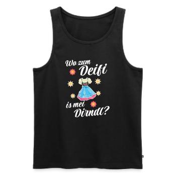 Damen Dirndl Trachtenshirt für - Männer Premium Bio Tank Top - Schwarz - Vorne - AI Model Male 178 light (178cm)