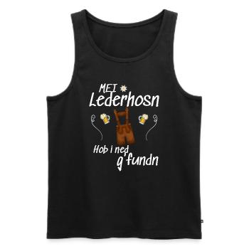 Trachtenshirt Herren Lederhosen - Männer Premium Bio Tank Top - Schwarz - Vorne - AI Model Male 178 light (178cm)