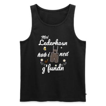 Trachtenshirt Herren Lederhosen - Männer Premium Bio Tank Top - Schwarz - Vorne - AI Model Male 178 light (178cm)