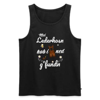 Trachtenshirt Herren Lederhosen - Männer Premium Bio Tank Top - Schwarz - Vorne - AI Model Male 178 light (178cm)
