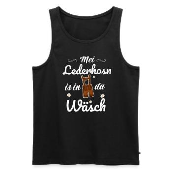 Trachtenshirt Herren Lederhosen - Männer Premium Bio Tank Top - Schwarz - Vorne - AI Model Male 178 light (178cm)