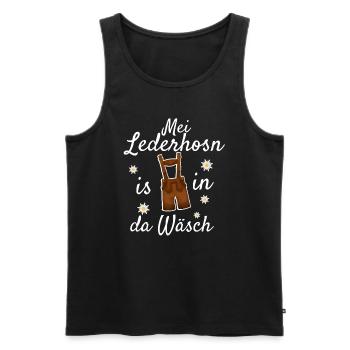 Trachtenshirt Herren Lederhosen - Männer Premium Bio Tank Top - Schwarz - Vorne - AI Model Male 178 light (178cm)
