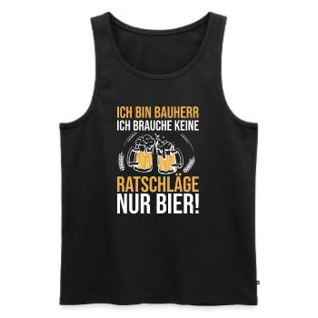 Bauherr Bier Hausbau Eigenheim Richtfest 2022 - Männer Premium Bio Tank Top - Schwarz - Vorne - Michal (187cm)