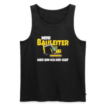 Kinder Bauleiter Bauarbeiter - Bauherr - Männer Premium Bio Tank Top - Schwarz - Vorne - Michal (187cm)