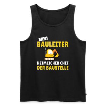 Kinder Bauleiter Bauarbeiter - Bauherr - Männer Premium Bio Tank Top - Schwarz - Vorne - Michal (187cm)