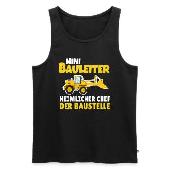 Kinder Bauleiter Bauarbeiter - Bauherr - Männer Premium Bio Tank Top - Schwarz - Vorne - Michal (187cm)