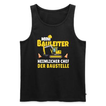 Kinder Bauleiter Bauarbeiter - Bauherr - Männer Premium Bio Tank Top - Schwarz - Vorne - Michal (187cm)