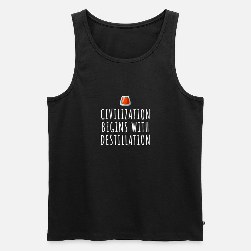 Civillisation begins with destillation | Spruch - Männer Premium Bio Tank Top - undefined