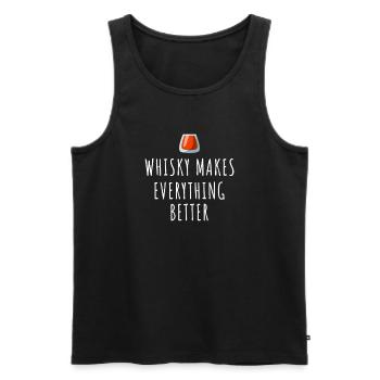 Whisky makes everything better - Männer Premium Bio Tank Top - Schwarz - Vorne - AI Model Male 178 light (178cm)