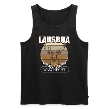 Lausbua Hirsch Lederhosen - Männer Premium Bio Tank Top - Schwarz - Vorne - Michal (187cm)