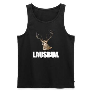 Lausbua Hirsch Lederhosen - Männer Premium Bio Tank Top - Schwarz - Vorne - Michal (187cm)