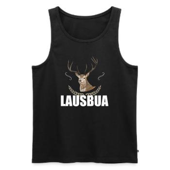 Lausbua Hirsch Lederhosen - Männer Premium Bio Tank Top - Schwarz - Vorne - AI Model Male 178 light (178cm)