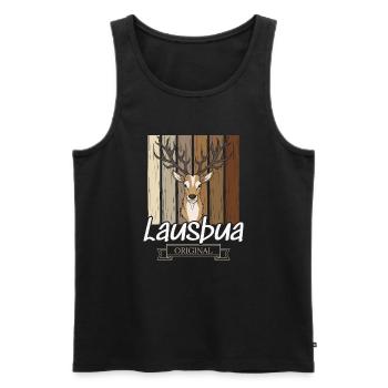 Lausbua Hirsch Lederhosen - Männer Premium Bio Tank Top - Schwarz - Vorne - Michal (187cm)