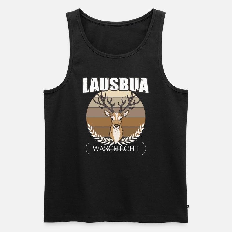 Lausbua Hirsch Lederhosen - Männer Premium Bio Tank Top - undefined