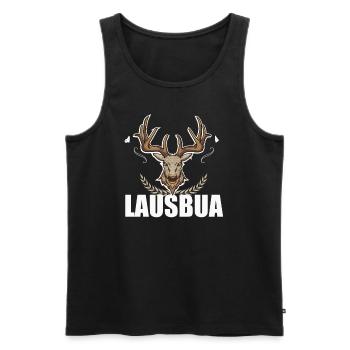 Lausbua Hirsch Lederhosen - Männer Premium Bio Tank Top - Schwarz - Vorne - Michal (187cm)