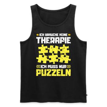 Lustiges Puzzle - Männer Premium Bio Tank Top - Schwarz - Vorne - Michal (187cm)
