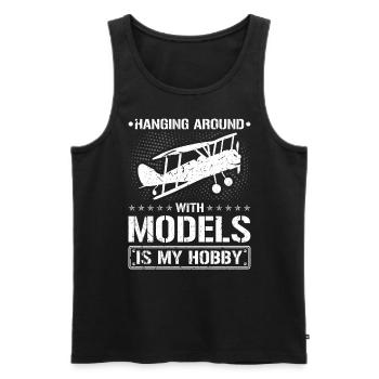 RC-Flugzeug - Männer Premium Bio Tank Top - Schwarz - Vorne - AI Model Male 178 light (178cm)