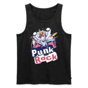 Punkrock Musik Punker Punkrock Irokesenschnitt - Männer Premium Bio Tank Top - Schwarz - Vorne - AI Model Male 178 light (178cm)