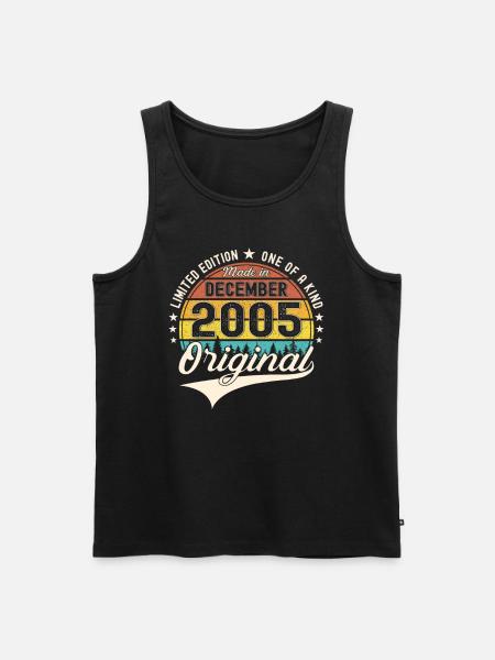 Original Dezember 2005 17. Geburtstag Geschenk - Männer Premium Bio Tank Top - Schwarz