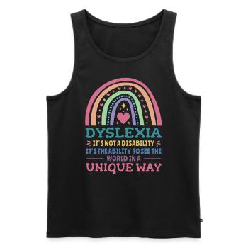 Dyslexia Awareness Dyslexic - Men's Premium Organic Tank Top - black - Front - Michal (187cm)