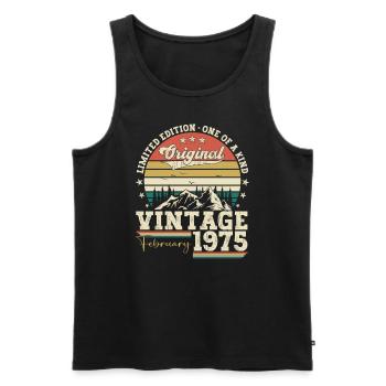 February born 1975 48th birthday gift man - Men's Premium Organic Tank Top - black - Front - Michal (187cm)