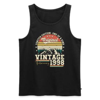 Februar Jahrgang 1998 25. Geburtstag Geschenk Mann - Männer Premium Bio Tank Top - Schwarz - Vorne - Michal (187cm)