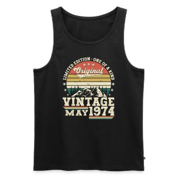 49. Geburtstag Mann Mai Jahrgang 1974 Vintage - Männer Premium Bio Tank Top - Schwarz - Vorne - Michal (187cm)