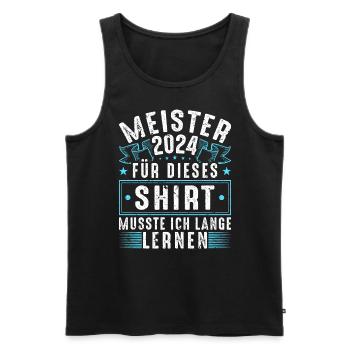 Meisterprüfung Meisterschule 2024 Meister - Männer Premium Bio Tank Top - Schwarz - Vorne - Michal (187cm)