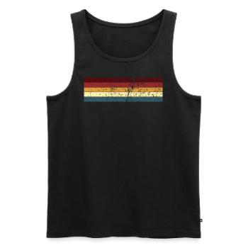 Grunge Stripe Design in Vintage Colors - Men's Premium Organic Tank Top - black - Front - AI Model Male 178 light (178cm)