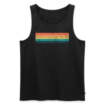 Grunge Stripe Design in Vintage Colors - Men's Premium Organic Tank Top - black - Front - Michal (187cm)
