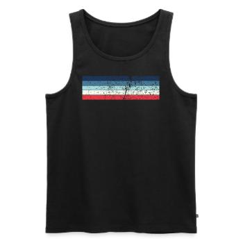 Grunge Stripe Design in Vintage Colors - Men's Premium Organic Tank Top - black - Front - AI Model Male 178 light (178cm)