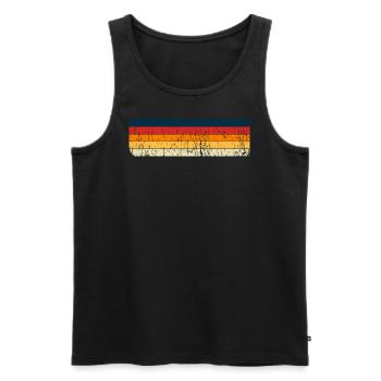 Grunge Stripe Design in Vintage Colors - Men's Premium Organic Tank Top - black - Front - Michal (187cm)