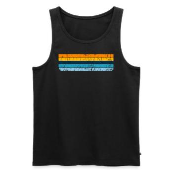 Grunge Stripe Design in Vintage Colors - Men's Premium Organic Tank Top - black - Front - Michal (187cm)