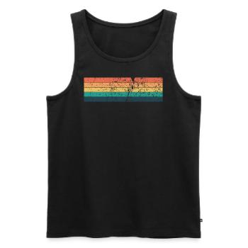 Grunge Stripe Design in Vintage Colors - Men's Premium Organic Tank Top - black - Front - AI Model Male 178 light (178cm)