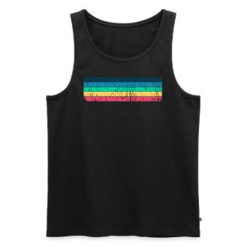 Grunge Stripe Design in Vintage Colors - Men's Premium Organic Tank Top - black - Front - Michal (187cm)