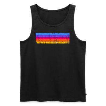 Grunge Stripe Design in Vintage Colors - Men's Premium Organic Tank Top - black - Front - AI Model Male 178 light (178cm)