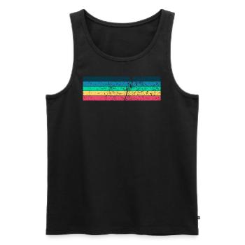 Grunge Stripe Design in Vintage Colors - Men's Premium Organic Tank Top - black - Front - Michal (187cm)