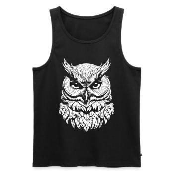 Owl - Men's Premium Organic Tank Top - black - Front - Michal (187cm)