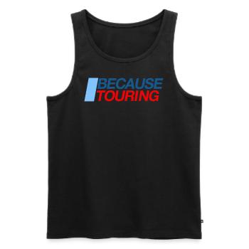 Because Touring - Männer Premium Bio Tank Top - Schwarz - Vorne - AI Model Male 178 light (178cm)